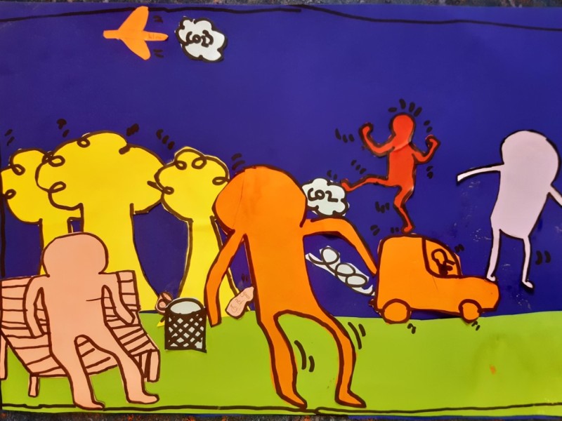 Een groepskunstwerk a la Keith Haring!