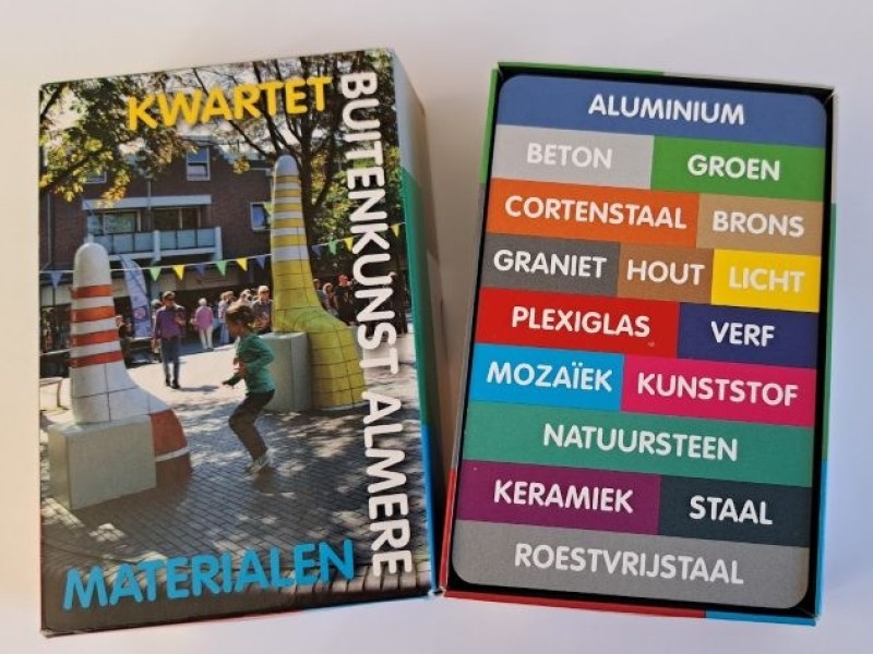 Kwartetspel doos en overzicht inhoud site